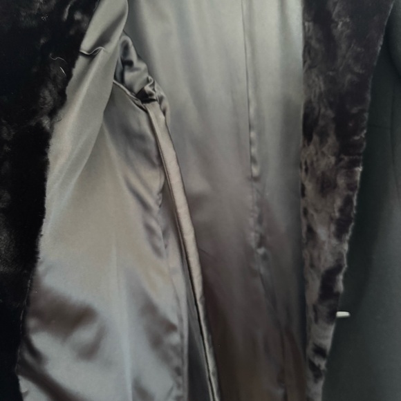 Windsmoor Black Wool-Cashmere Coat 12 Faux Fur Collar - Picture 9 of 9